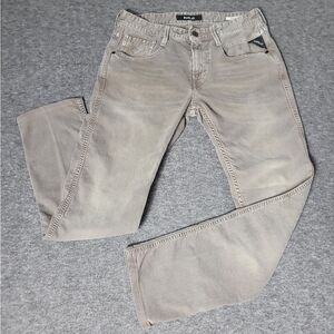 Replay Anbass Men's Jeans Size W30 L32 Slim Fit Skinny Gray Denim Zip Fly